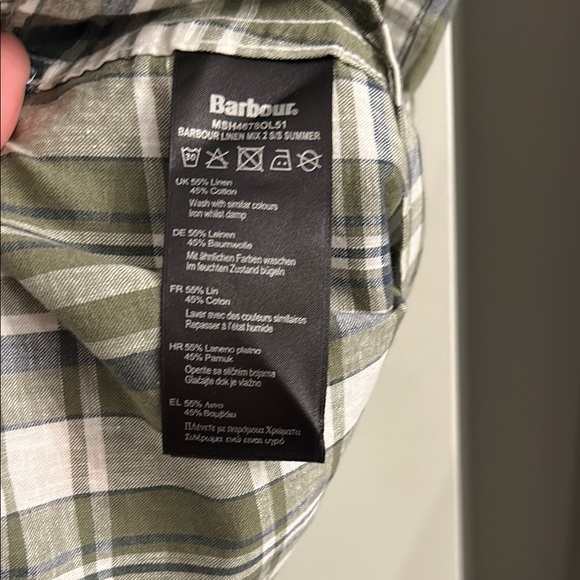 Barbour Green and White Plaid Button Down Shirt - Picture 4 of 6